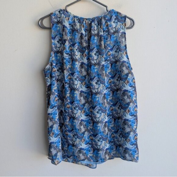 Paraphrase Blue Paisley Sleeveless Top - Picture 2 of 4